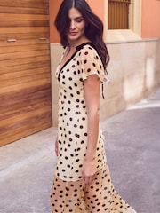 Ro&Zo Yellow Petite Natasha Butter  Polka Dot Dress - Image 2 of 6