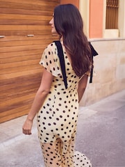 Ro&Zo Yellow Petite Natasha Butter  Polka Dot Dress - Image 5 of 6