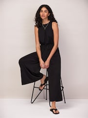 Ro&Zo Black Jersey Drawstring Jumpsuit - Image 3 of 6