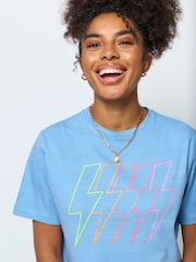 SCAMP & DUDE Blue Multi Bolt Relaxed T-Shirt - Image 4 of 5