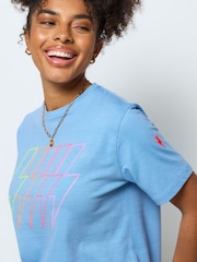 SCAMP & DUDE Blue Multi Bolt Relaxed T-Shirt - Image 5 of 5