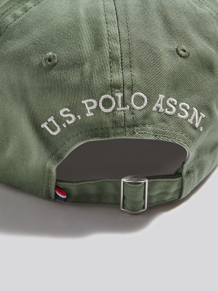 Зеленый - U.S. Polo Assn. Выбеленная повседневная кепка Outline DHM - Изображение 6 6