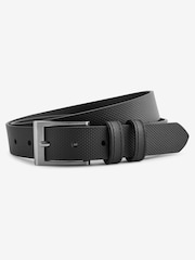 Black Textured Leather Belt - Image 2 of 4