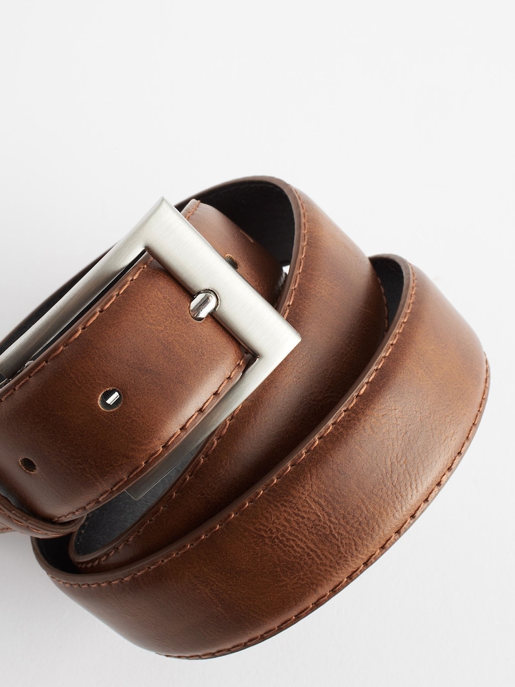 Tan Brown Faux Leather Belt - Image 3 of 3