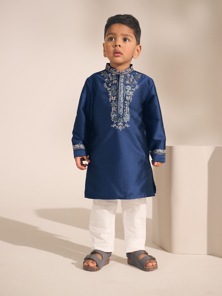 Navy Blue EID Kurta (3mths-16yrs) - Image 1 of 10