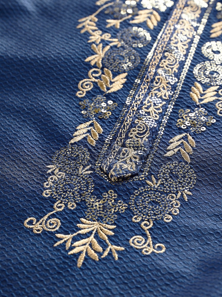 Navy Blue EID Kurta (3mths-16yrs) - Image 10 of 10