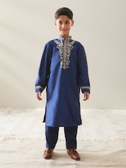Navy Blue EID Kurta (3mths-16yrs) - Image 4 of 10