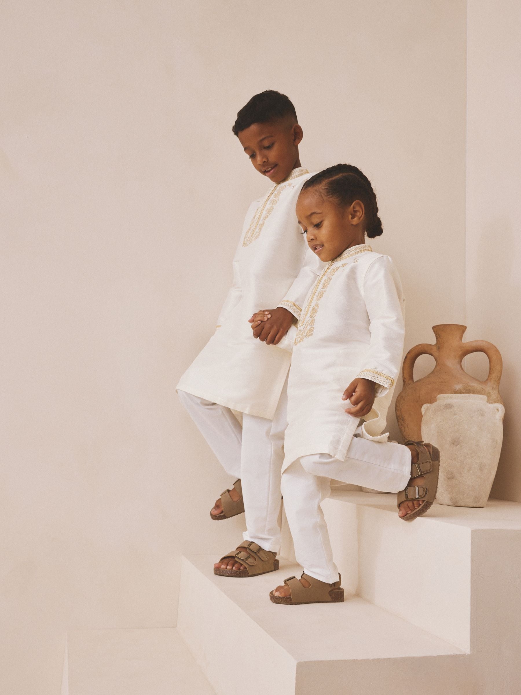 Next：日本 アイボリー - Kurta シャツ（3か月〜16歳) from Next Japan