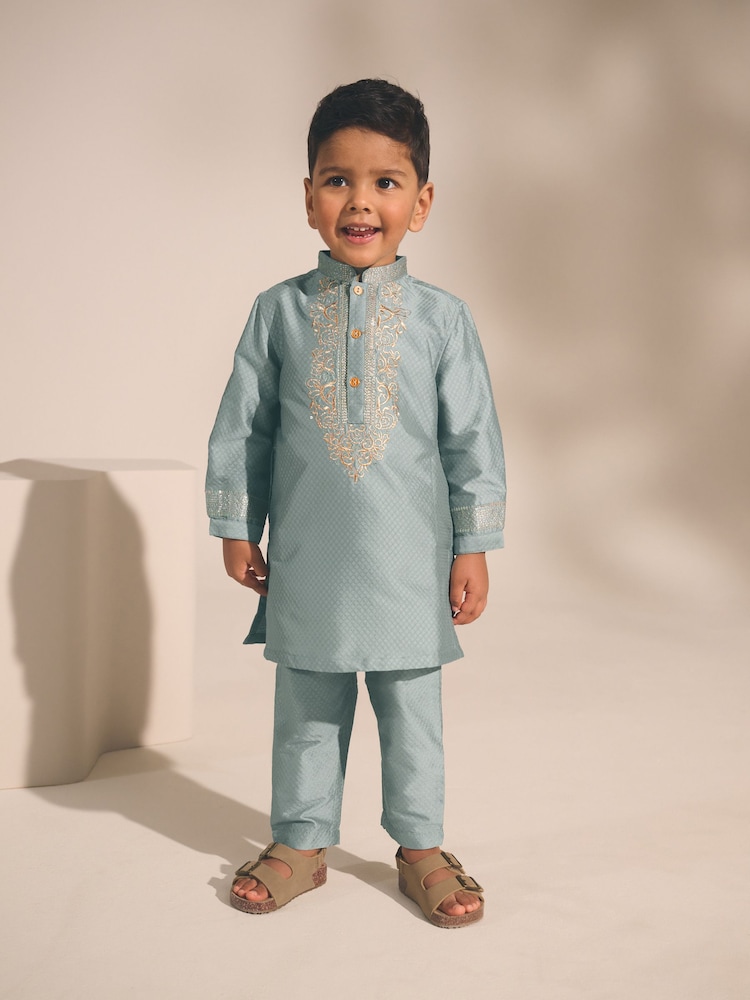 Turqouise Blue EID Kurta (3mths-16yrs) - Image 1 of 8 Turqouise Blue EID Kurta (3mths-16yrs) - Image 1 of 8