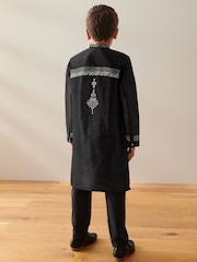 Black Embroidered Kurta (3mths-16yrs) - Image 3 of 4