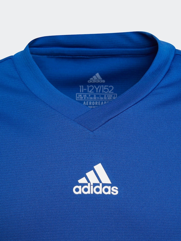 adidas Bright Blue Team Base T-Shirt - Image 3 of 5