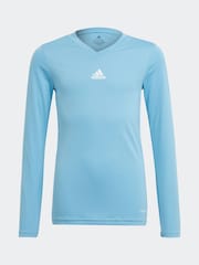 adidas Light Blue Team Base T-Shirt - Image 1 of 5
