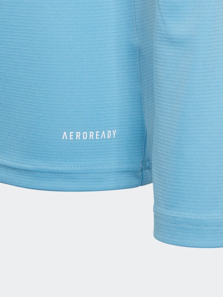 adidas Light Blue Team Base T-Shirt - Image 5 of 5