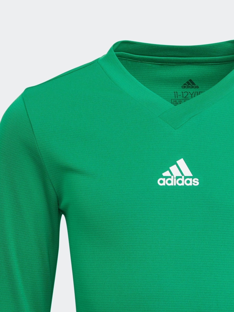 adidas Bright Green Team Base T-Shirt - Image 3 of 5