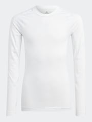 adidas White Techfit Aeroready Long Sleeve Top - Image 1 of 5