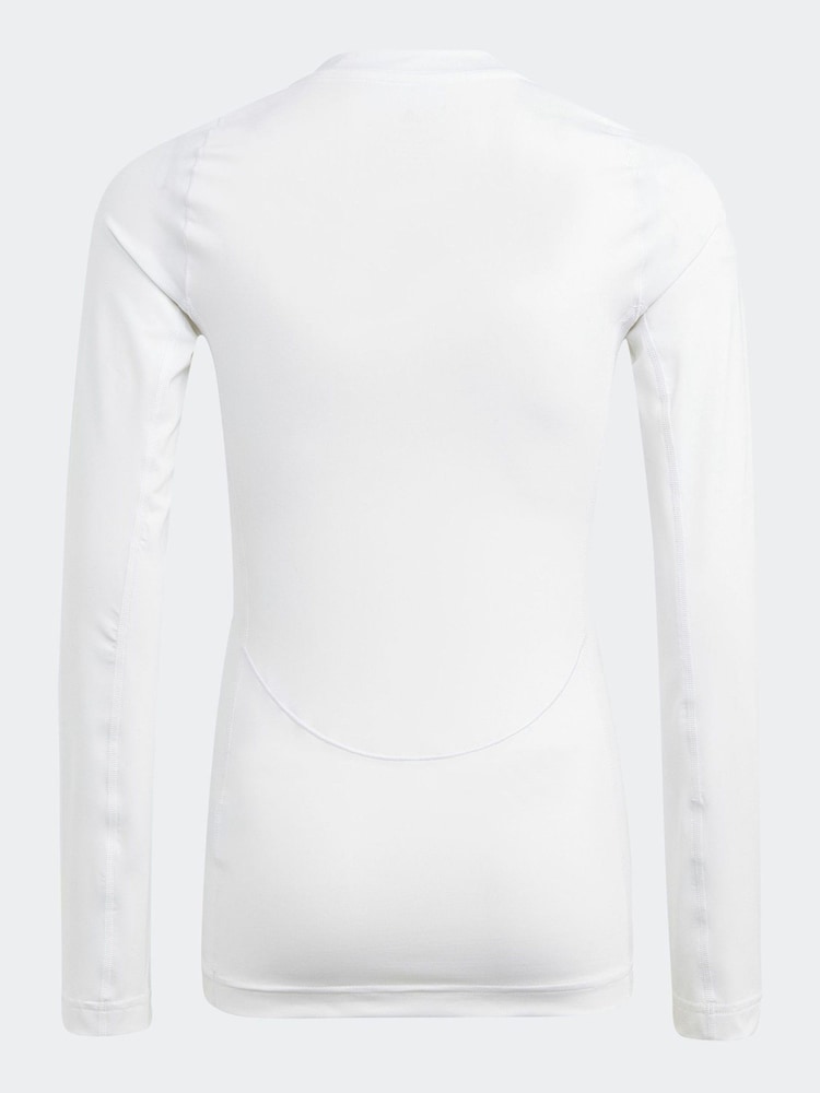 adidas White Techfit Aeroready Long Sleeve Top - Image 2 of 5