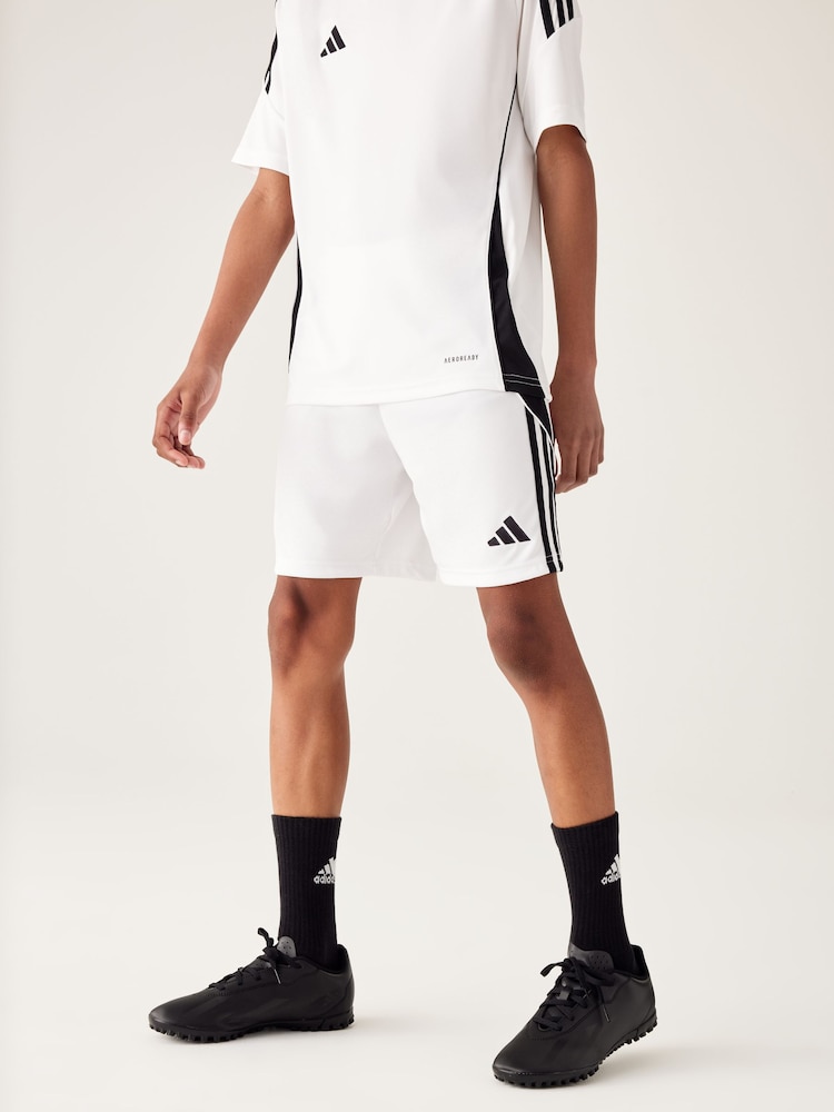 adidas White/Black Tiro 24 Shorts - Image 1 of 11