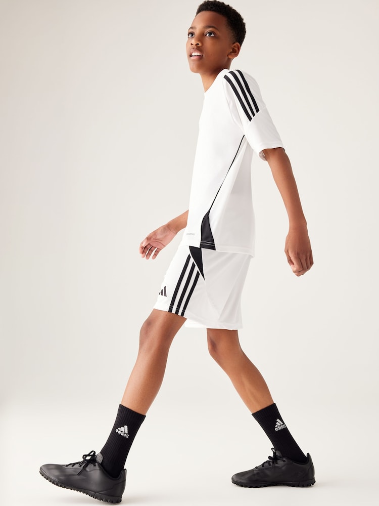 adidas White/Black Tiro 24 Shorts - Image 2 of 11