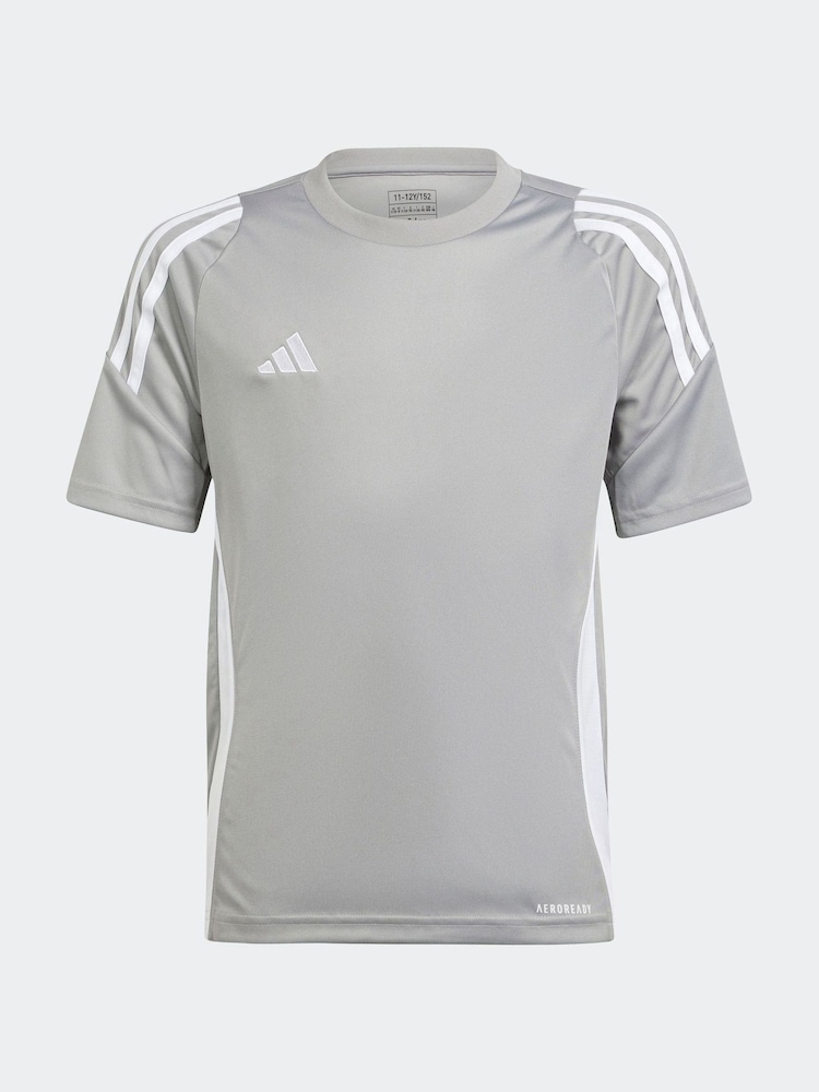 adidas Grey Tiro 24 Kids Jersey - Image 1 of 5 adidas Grey Tiro 24 Kids Jersey - Image 1 of 5