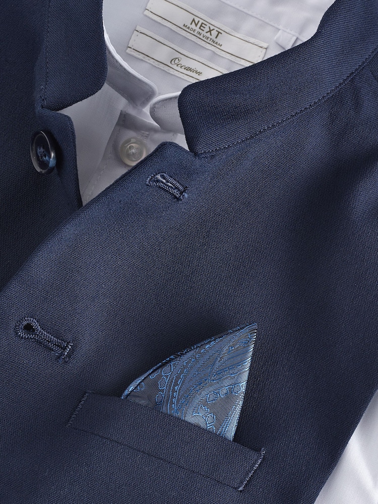 Chlapčenská modrá - Nehru Collar Waistcoat & Shirt Set (3-16yrs) - Obrázok 4 z 4