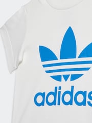 adidas Originals White/Blue Infant Trefoil 100% Cotton T-Shirt and Shorts Set - Image 4 of 6