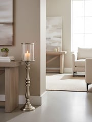 Interiors by Premier Silver Kensington Townhouse Small Nickel Candle Holder - Image 2 of 2