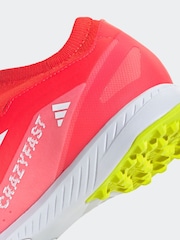 adidas Red/White X Crazyfast League Laceless Turf Adult Football Boots - Image 10 of 10
