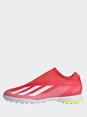 adidas Red/White X Crazyfast League Laceless Turf Adult Football Boots - Image 2 of 10