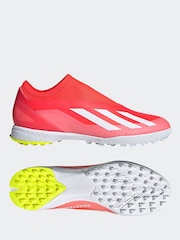 adidas Red/White X Crazyfast League Laceless Turf Adult Football Boots - Image 6 of 10