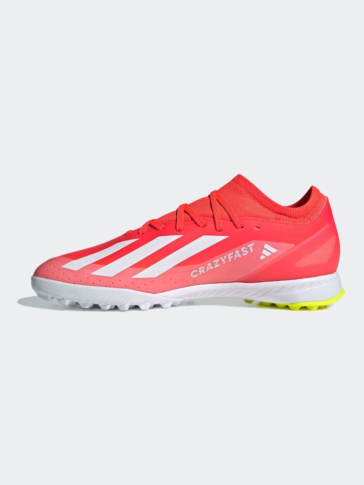 adidas Red/White Football X Crazyfast League Turf Adult Boots - Image 2 of 10