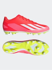 adidas Red/White Football X Crazyfast Club Flexible Ground Adult Boots - Image 6 of 10