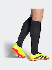 adidas Yellow Football Predator 24 League Laceless Firm Ground Adult Boots - Image 1 of 13