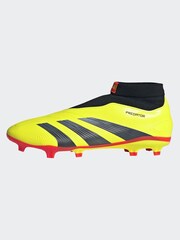 adidas Yellow Football Predator 24 League Laceless Firm Ground Adult Boots - Image 4 of 13