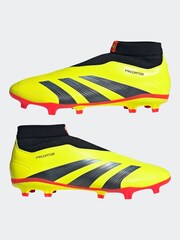 adidas Yellow Football Predator 24 League Laceless Firm Ground Adult Boots - Image 9 of 13
