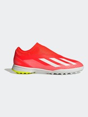 adidas Red/White Football X Crazyfast League Laceless Turf Kids Boots - Image 1 of 1