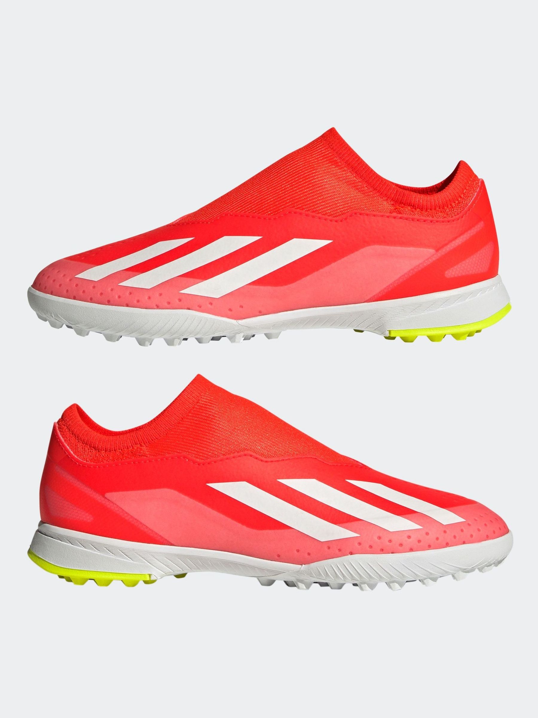 Buy adidas Red White Football X Crazyfast League Laceless Turf Kids Boots from Next USA