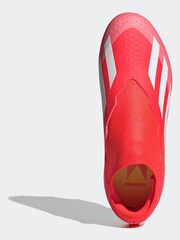 adidas Red/White Football X Crazyfast League Laceless Firm Ground Kids Boots - Image 7 of 10