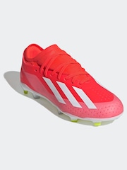 adidas Red/White Football X Crazyfast League Firm Ground Kids Boots - Image 3 of 10