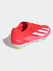 adidas Red/White Football X Crazyfast League Firm Ground Kids Boots - Image 4 of 10
