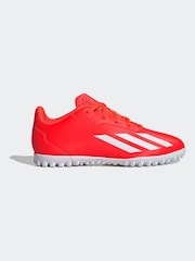 adidas Red/White Football X Crazyfast Club Turf Kids Boots - Image 1 of 10
