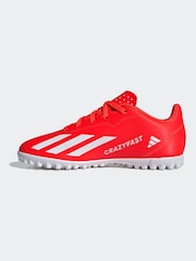 adidas Red/White Football X Crazyfast Club Turf Kids Boots - Image 2 of 10