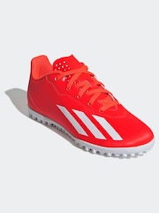adidas Red/White Football X Crazyfast Club Turf Kids Boots - Image 3 of 10