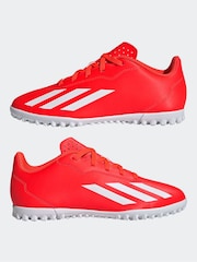 adidas Red/White Football X Crazyfast Club Turf Kids Boots - Image 5 of 10
