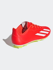 adidas Red/White Football X Crazyfast Club Flexible Ground Kids Boots - Image 4 of 10