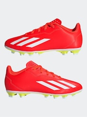 adidas Red/White Football X Crazyfast Club Flexible Ground Kids Boots - Image 5 of 10