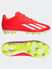adidas Red/White Football X Crazyfast Club Flexible Ground Kids Boots - Image 6 of 10