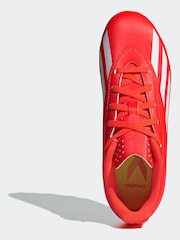 adidas Red/White Football X Crazyfast Club Flexible Ground Kids Boots - Image 7 of 10