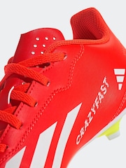 adidas Red/White Football X Crazyfast Club Flexible Ground Kids Boots - Image 9 of 10