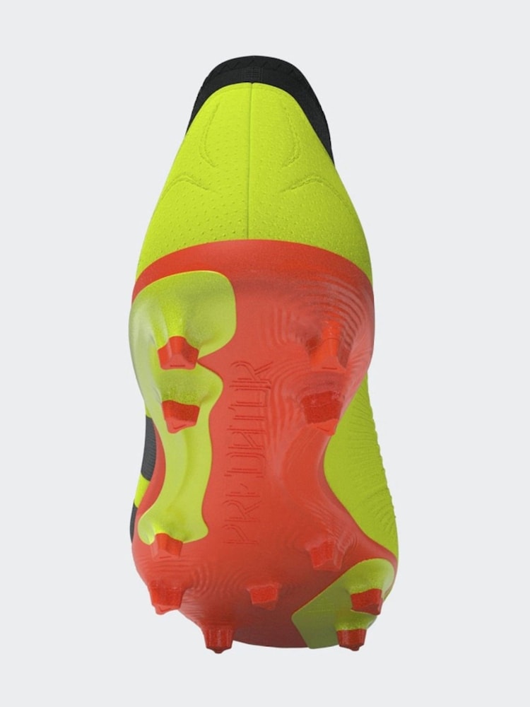 adidas Yellow Football Predator 24 League Laceless Firm Ground Kids Boots - Image 14 of 20