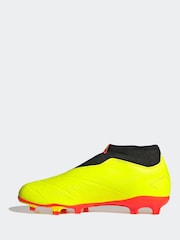 adidas Yellow Football Predator 24 League Laceless Firm Ground Kids Boots - Image 17 of 20